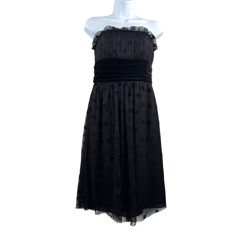 VTG Kay Unger lace‎ velvet whimsigoth witchy mini dress black 90s sz 6